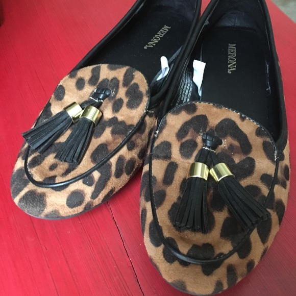 Merona Shoes - Leopard Cheetah Print Loafers with Tassel Detail